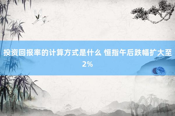 投资回报率的计算方式是什么 恒指午后跌幅扩大至2%