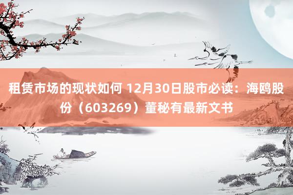 租赁市场的现状如何 12月30日股市必读：海鸥股份（603269）董秘有最新文书