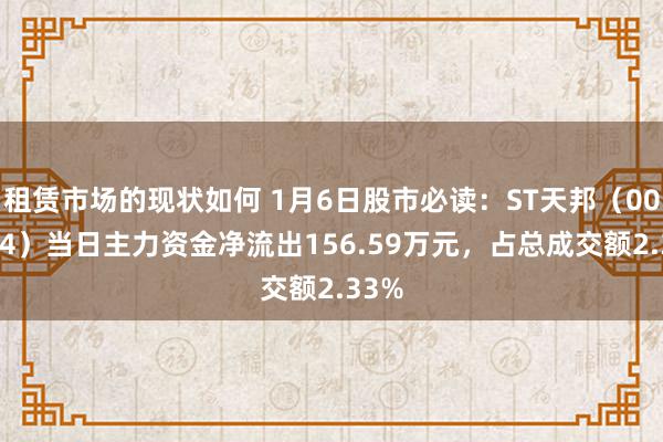 租赁市场的现状如何 1月6日股市必读：ST天邦（002124）当日主力资金净流出156.59万元，占总成交额2.33%