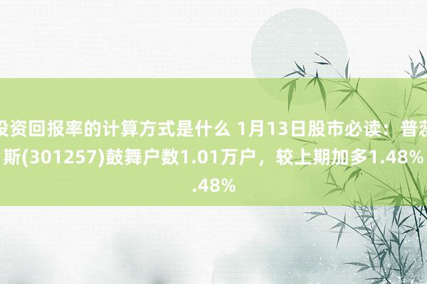 投资回报率的计算方式是什么 1月13日股市必读：普蕊斯(301257)鼓舞户数1.01万户，较上期加多1.48%