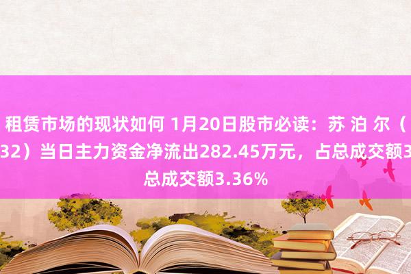 租赁市场的现状如何 1月20日股市必读：苏 泊 尔（002032）当日主力资金净流出282.45万元，占总成交额3.36%