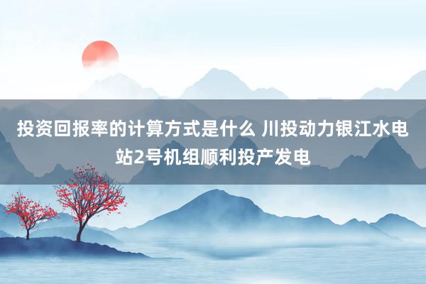 投资回报率的计算方式是什么 川投动力银江水电站2号机组顺利投产发电