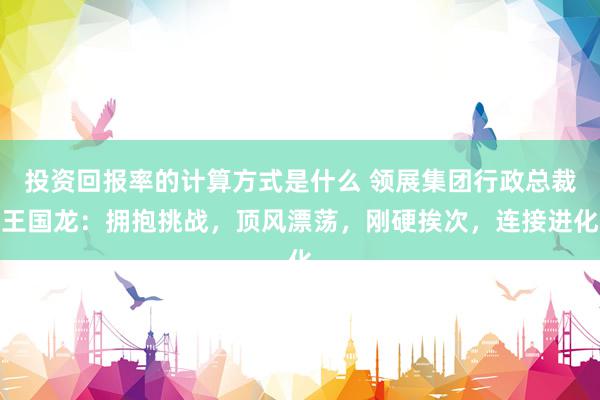 投资回报率的计算方式是什么 领展集团行政总裁王国龙：拥抱挑战，顶风漂荡，刚硬挨次，连接进化