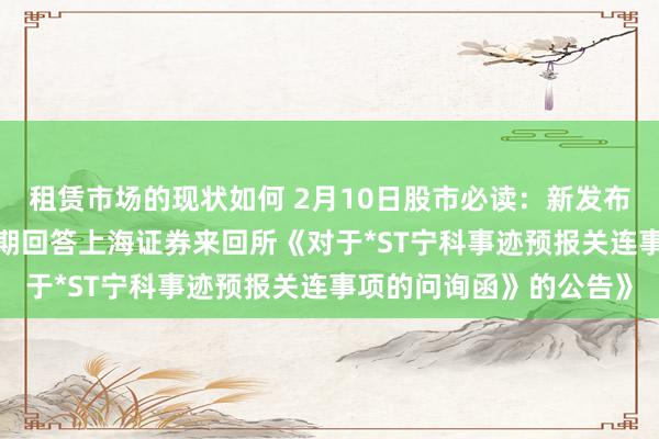 租赁市场的现状如何 2月10日股市必读：新发布《*ST宁科对于再次延期回答上海证券来回所《对于*ST宁科事迹预报关连事项的问询函》的公告》