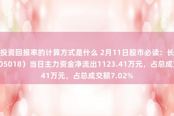 投资回报率的计算方式是什么 2月11日股市必读：长华集团（605018）当日主力资金净流出1123.41万元，占总成交额7.02%