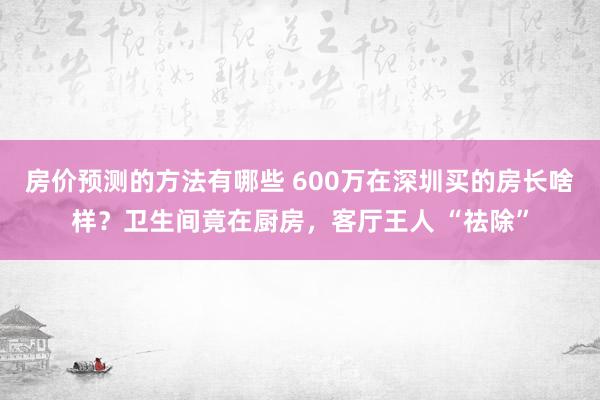 房价预测的方法有哪些 600万在深圳买的房长啥样？卫生间竟在厨房，客厅王人 “祛除”