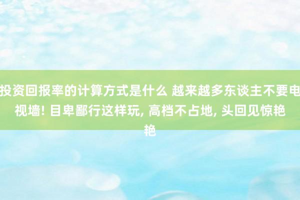 投资回报率的计算方式是什么 越来越多东谈主不要电视墙! 目卑鄙行这样玩, 高档不占地, 头回见惊艳