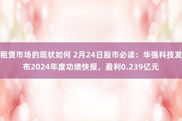 租赁市场的现状如何 2月24日股市必读：华强科技发布2024年度功绩快报，盈利0.239亿元