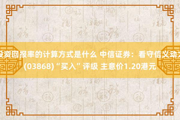 投资回报率的计算方式是什么 中信证券：看守信义动力(03868)“买入”评级 主意价1.20港元