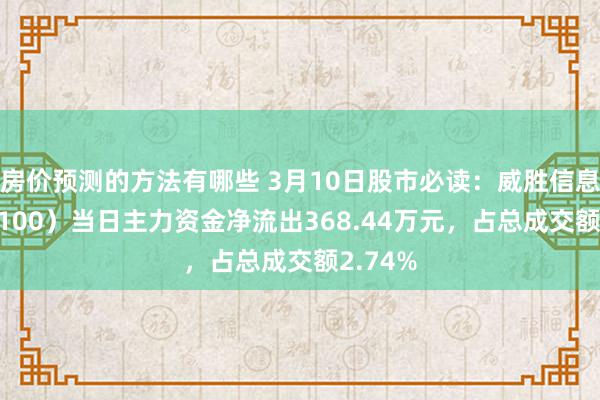 房价预测的方法有哪些 3月10日股市必读：威胜信息（688100）当日主力资金净流出368.44万元，占总成交额2.74%