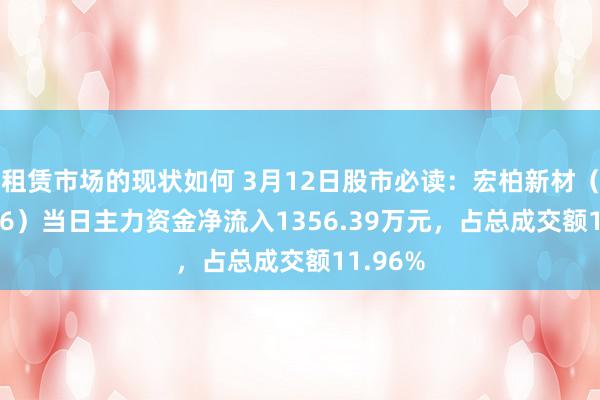 租赁市场的现状如何 3月12日股市必读：宏柏新材（605366）当日主力资金净流入1356.39万元，占总成交额11.96%